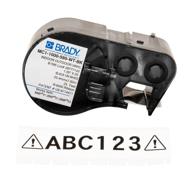 Self-Laminating Wire Label for Brady BMP41, Black on White 1" - Procraft Supply