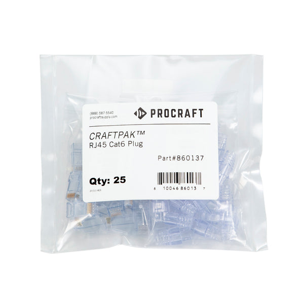 RJ45 Cat6 UTP Assy Craftpak™ (25pk) - Procraft Supply