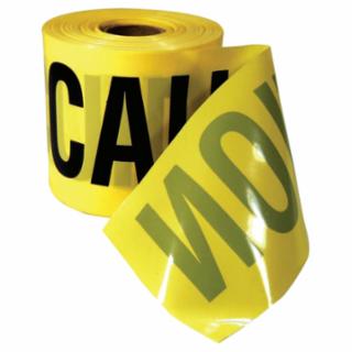 Safety Barricade Tape, 3 in x 200 ft, Caution, Yellow