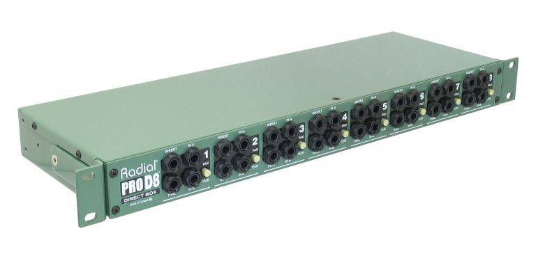 8-ch passive DI for keyboards, 1RU 19" rackmount, reversible rack ears - Procraft Supply