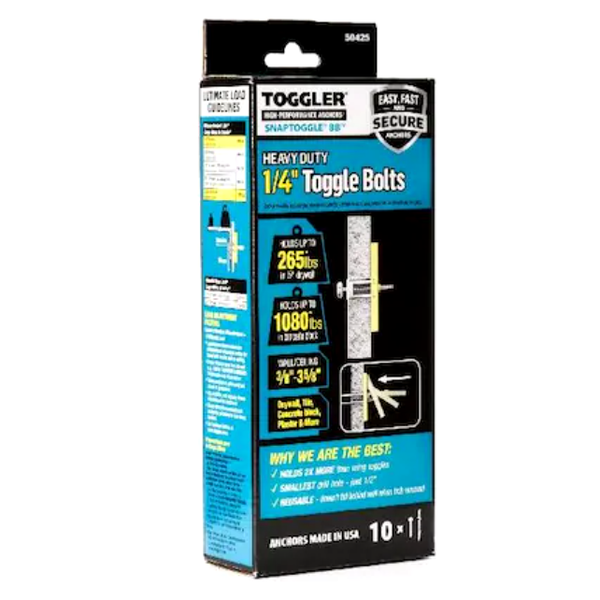 1/4" Toggle Bolts 10pk - Procraft Supply