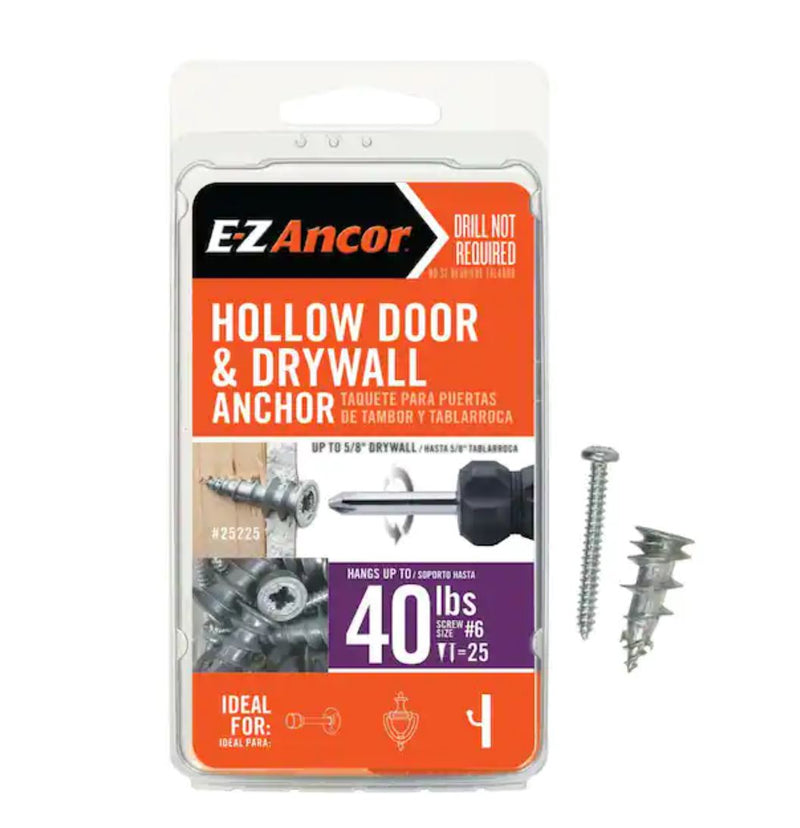 1 in. Hollow Door and Drywall Anchors (25-Pack) - Procraft Supply