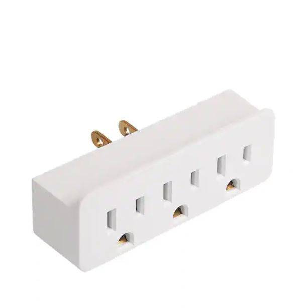 3-Outlet Grounded 15A AC/DC Adapter, White - Procraft Supply