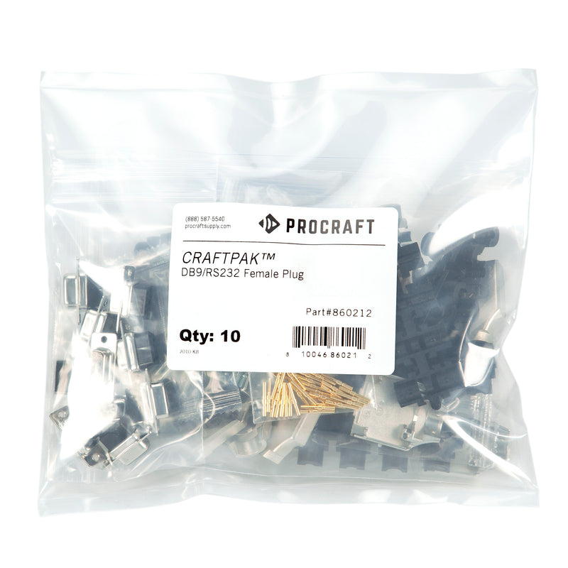 DB9 Female Plug Craftpak™ (10pk) - Procraft Supply