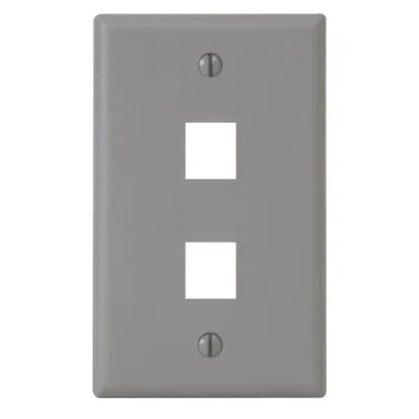 FACEPLATE, FLAT, 1-GANG, 2-P, GY | FITS SINGLE GANG OUTLET, ACCEPTS IC107 HD & EZ - Procraft Supply