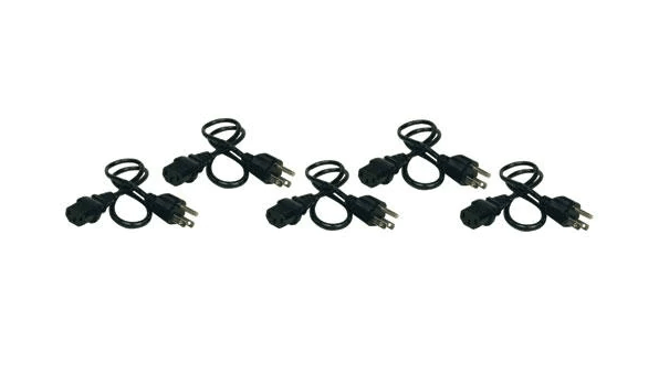 2ft Power Cord 18AWG 5-15P to C13 (5pk) - Procraft Supply