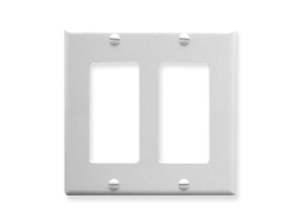 FACEPLATE, DECOREX, 2-GANG, WH | FITS DOUBLE GANG OUTLET, ACCEPTS ALL DECOREX INSERTS. - Procraft Supply