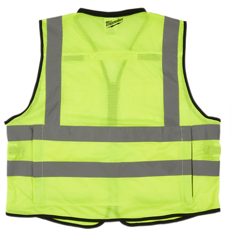 Performance Yellow Class 2 High-Visibility Safety Vest w/15 Pockets, L/XL - Procraft Supply