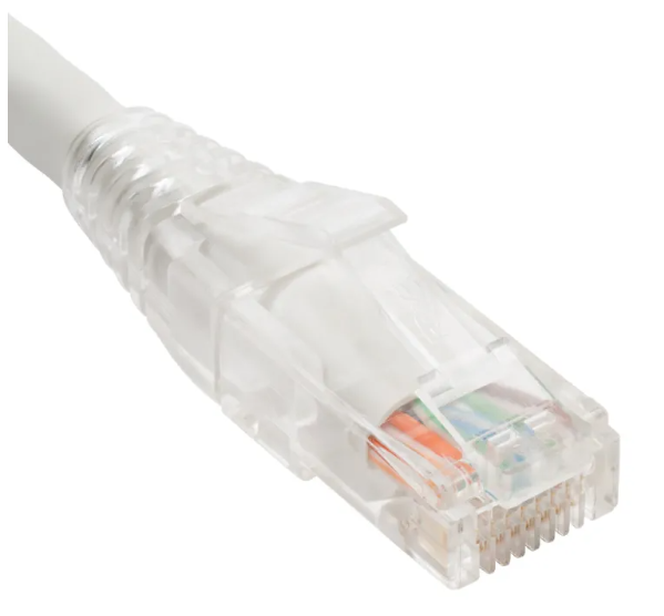 PATCH CORD, CAT6, CLEAR BOOT, 1' WH | LOW PROFILE, ASSEMBLED SNAG-FREE STRAIN RELIEF - Procraft Supply