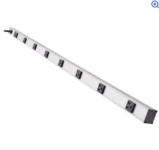Power Strip 120V 5-15R 8 Outlet 6feet Cord 48 Inch Length Metal - Procraft Supply