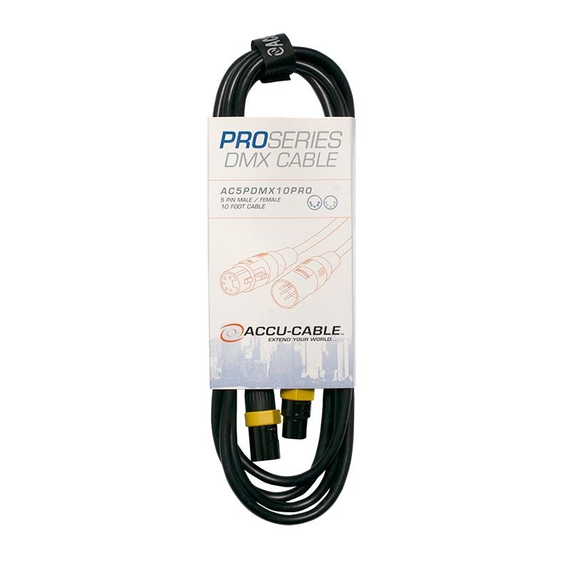 10 FOOT, 5 PIN, PRO, DMX CABLE. PVC JAC - Procraft Supply
