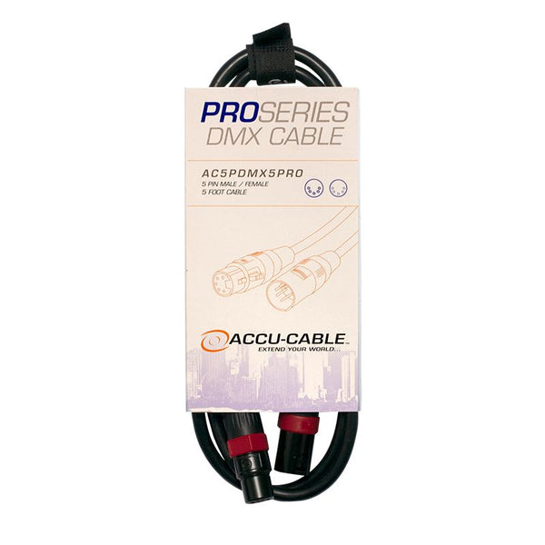 5 FOOT, 5 PIN, PRO, DMX CABLE. PVC JAC - Procraft Supply