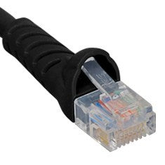 PATCH CORD, CAT6, MOLDED BOOT, 1' BK | LOW PROFILE, SNAG FREE STRAIN RELIEF - Procraft Supply