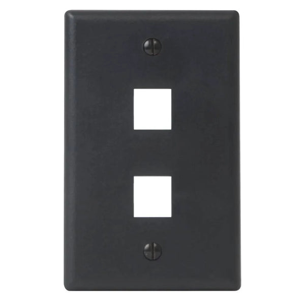 FACEPLATE, FLAT, 1-GANG, 2-P, BK | FITS SINGLE GANG OUTLET, ACCEPTS IC107 HD & EZ - Procraft Supply