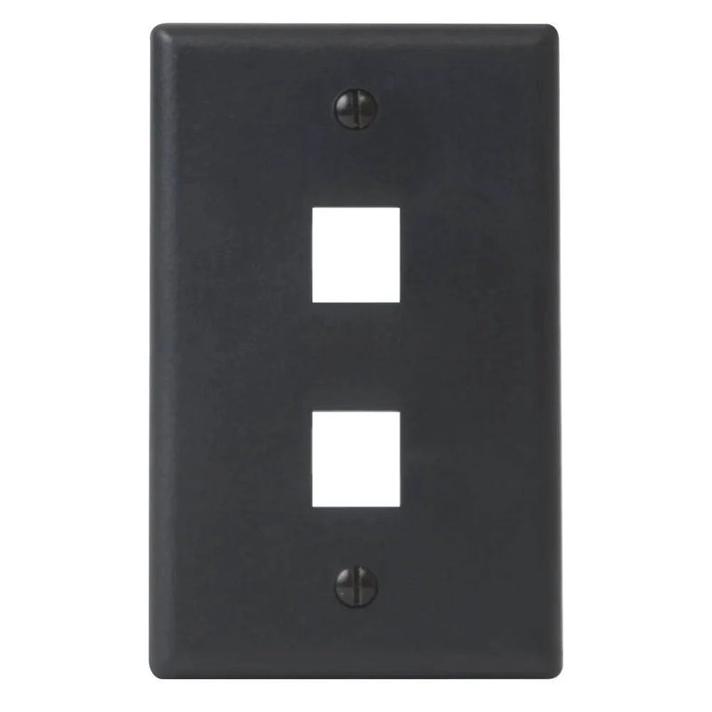 FACEPLATE, FLAT, 1-GANG, 2-P, BK | FITS SINGLE GANG OUTLET, ACCEPTS IC107 HD & EZ - Procraft Supply