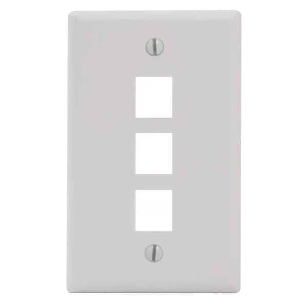 FACEPLATE, FLAT, 1-GANG, 3-P, WH | FITS SINGLE GANG OUTLET, ACCEPTS IC107 HD & EZ - Procraft Supply