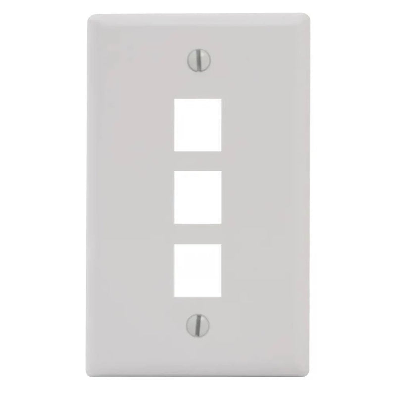 FACEPLATE, FLAT, 1-GANG, 3-P, WH | FITS SINGLE GANG OUTLET, ACCEPTS IC107 HD & EZ - Procraft Supply