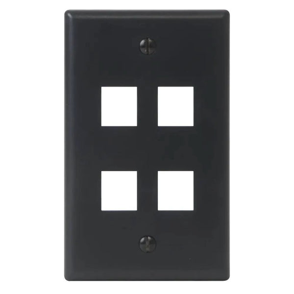 FACEPLATE, FLAT, 1-GANG, 4-P, BL | FITS SINGLE GANG OUTLET, ACCEPTS IC107 HD & EZ - Procraft Supply