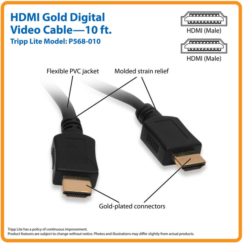 10ft High Speed HDMI Cable Digital Video with Audio 4K x 2K M/M - Procraft Supply